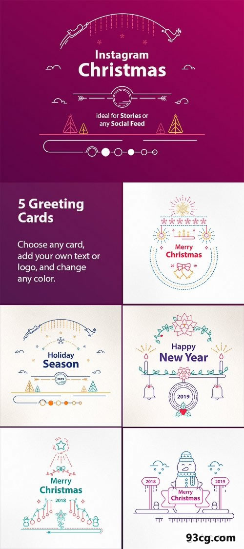 PR视频Mogrt基本图形模板下载 网络社区Instagram圣诞故事 Instagram Christmas-天天素材网