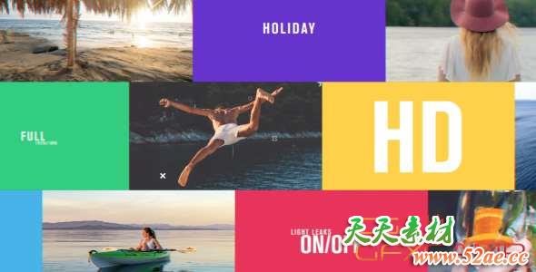 AE模板-假期旅游视频活力开场 Holiday-天天素材网