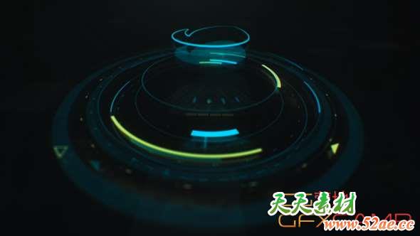 AE模板-大气科技感Logo动画 HUD Tech Intro-天天素材网