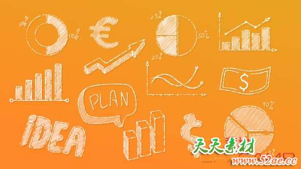 AE模板-卡通涂鸦商务箭头元素动画 Doodle Business Elements-天天素材网