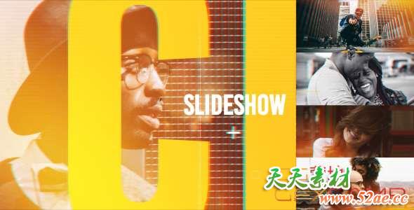 AE模板-动感时尚图片开场 Slideshow-天天素材网