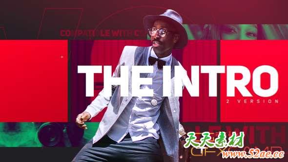 AE模板-节奏感时尚快闪片头 Intro-天天素材网
