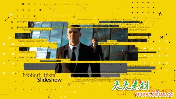 AE模板-现代科技感图片宣传片头 Modern Texts Slideshow-天天素材网