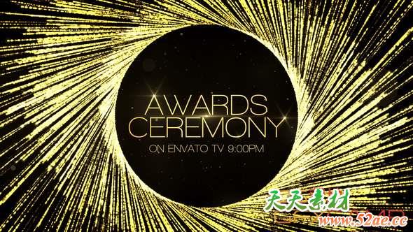 AE模板-光线粒子环绕颁奖典礼包装片头 Awards Show-天天素材网