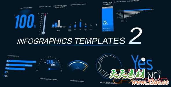 AE模板-信息数据图表柱状图饼状图动画 Infographic Template 2 3 4 5 6 7 9-天天素材网