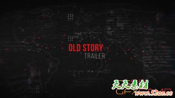 AE模板-回忆视频电影宣传片头 Old Story Trailer-天天素材网