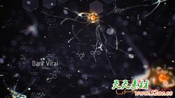 AE模板-黑暗病毒细胞三维动画宣传片头 Dark Viral Titles-天天素材网