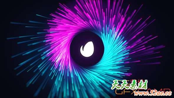 AE模板-粒子光线环绕Logo动画 Particle Logo Streak-天天素材网