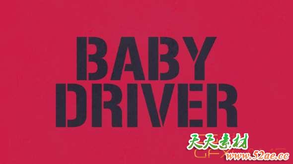 极盗车神标题字幕AE教程 After Effects – Recreating Baby Driver Title Animation Tutorial-天天素材网