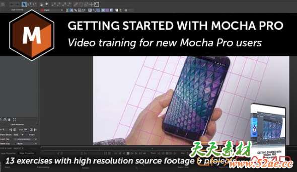 Mocha视频跟踪合成教程 BorisFX – Getting Started with Mocha Pro-天天素材网