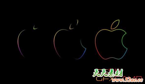 苹果Logo描边动画AE教程 After Effects – Apple Logo Animation using Trapcode 3D Stroke Tutorial-天天素材网