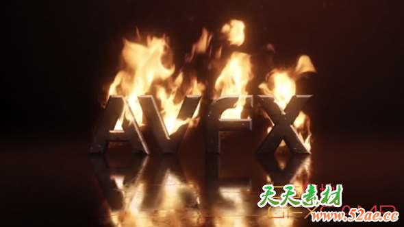 文字火焰燃烧合成AE教程 After Effects – How to Set Text on Fire Tutorial-天天素材网