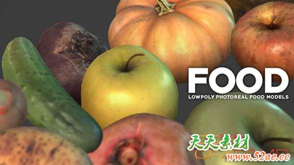 食物水果3D模型 Cubebrush – Photoreal Food-天天素材网