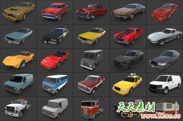 美国汽车3D模型 Cubebrush – American Cars Ultimate Collection-天天素材网