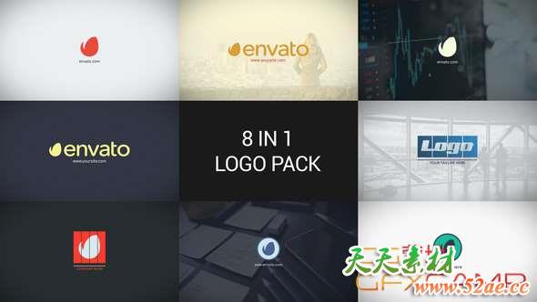 AE模板-简洁商务Logo动画 Minimal Logo Pack-天天素材网