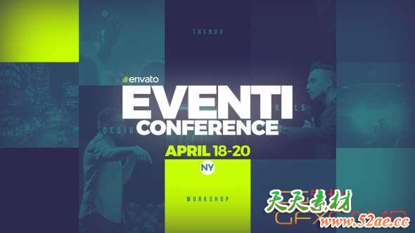 AE模板-演讲活动宣传片头 Eventi Conference Promo-天天素材网