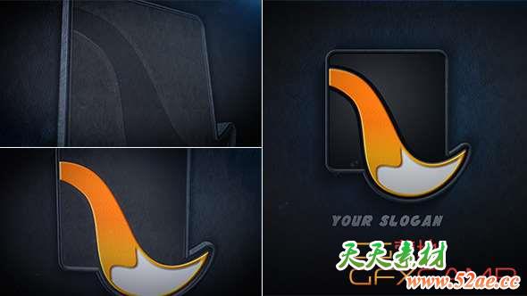 AE模板-三维皮革质感Logo动画 Leather Logo Reveal-天天素材网