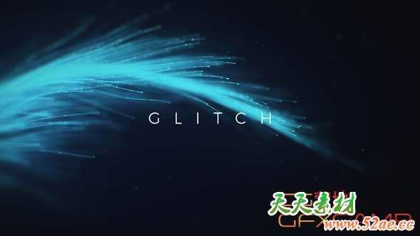 AE模板-粒子光线文字标题开场 Glitch Words Logo Opener-天天素材网