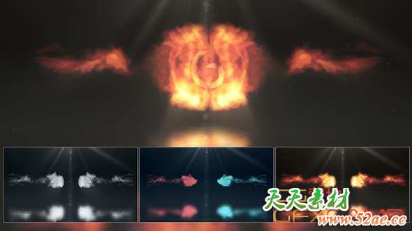 AE模板-烟雾冲击Logo动画 Smoke & Fire Logo Reveal-天天素材网