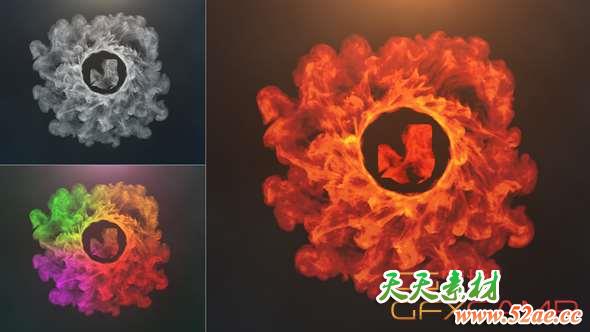 AE模板-烟雾旋转环绕Logo动画 Portal Logo Reveal-天天素材网