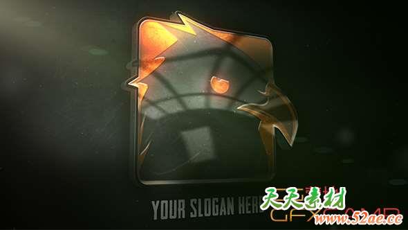 AE模板-光线照射黑暗Logo动画 Cinematic Metal Logo Reveal-天天素材网