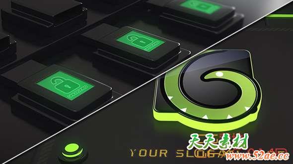 AE模板-三维科技感Logo动画 Sci-Fi Logo Reveal-天天素材网