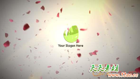 AE模板-花瓣飘落Logo动画 Petals Logo Reveal-天天素材网