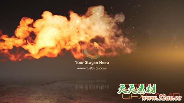 AE模板-快速火焰穿梭Logo动画 Speed Fire Logo Reveal-天天素材网