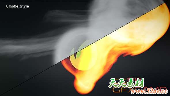 AE模板-烟雾火焰Logo动画 Smoke And Fire Logo Reveal-天天素材网