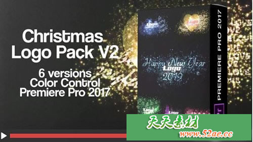 PR模板下载 圣诞节Logo标志素材库V2 - Premiere Pro模板-天天素材网