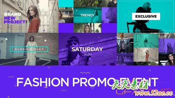 AE模板-时尚视频宣传介绍片头 Fashion Promo Event-天天素材网