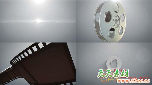 AE模板-胶片放映机胶卷Logo动画 Cinema Logo Reveal-天天素材网
