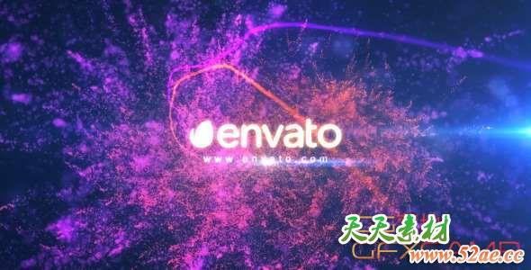 AE模板-光线粒子Logo动画 Colorful Particle Light Reveal-天天素材网