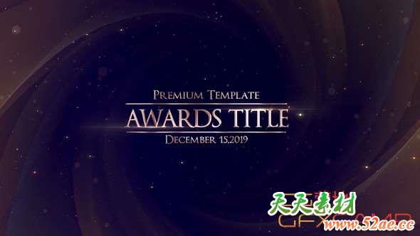 AE模板-颁奖典礼文字标题片头 Awards Title-天天素材网