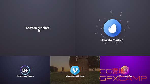 AE模板-鼠标点击图形Logo动画 Link Logo Reveal-天天素材网