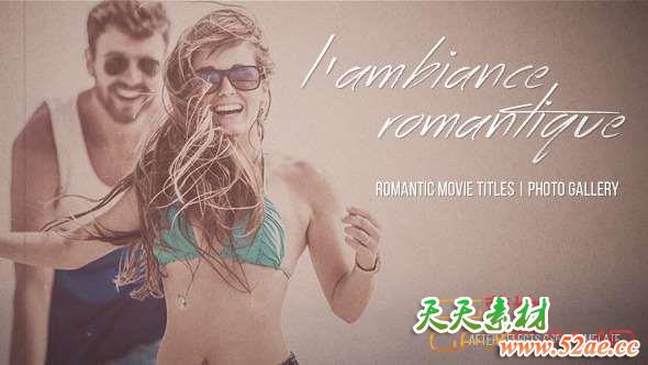 AE模板-复古回忆相册浪漫爱情照片开场 L’ambiance Romantique – Cinematic Titles Gallery-天天素材网