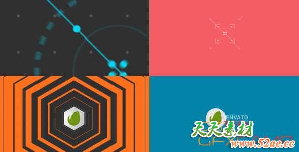 AE模板-创意图形Logo动画 Minimal Logo 2-天天素材网