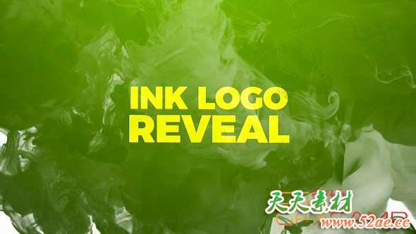 AE模板-水墨滴落Logo动画 Ink logo Reveal Opener-天天素材网