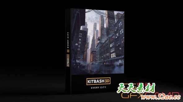 城市街道楼房3D模型 Kitbash3d – Every City (MAX/MA/OBJ/FBX格式)-天天素材网