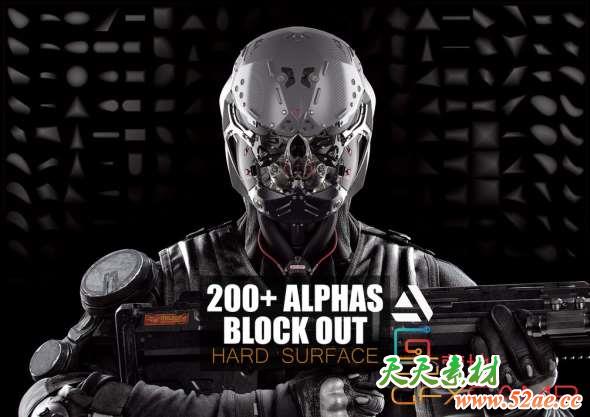 Gumroad - Zbrush 200+ Alphas Block Out Hard Suface