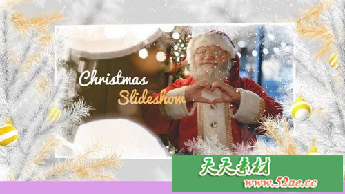 PR模板下载 金色和白色圣诞节幻灯片首映Pro模板-天天素材网