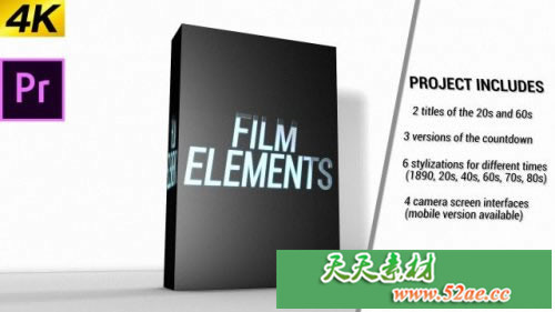 PR模板 影视制作元素PR素材库Movie Element Pack 