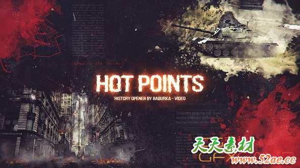 AE模板-水墨晕染历史图片开场 History Opener Hot Points-天天素材网