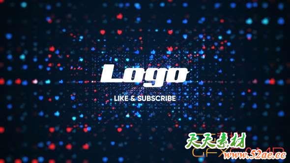 AE模板-粒子矩阵Logo动画 Logo – Digital Like-天天素材网