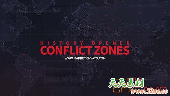 AE模板-战争历史介绍视频片头 History Opener Conflict Zones-天天素材网