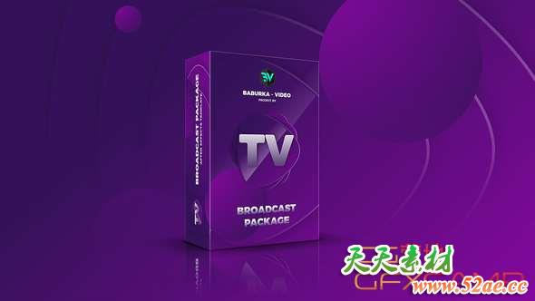 AE模板-时尚彩色电视广告视频包装 Broadcast Package Colored TV-天天素材网