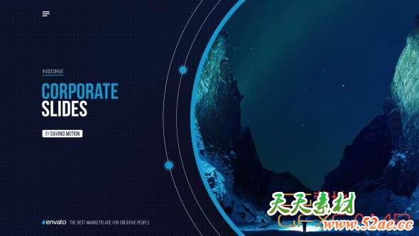 AE模板-优雅商务宣传包装片头 Corporate Slides-天天素材网