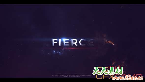 AE模板-大气文字视频动作电影宣传片头 Fierce – Action Trailer Titles-天天素材网