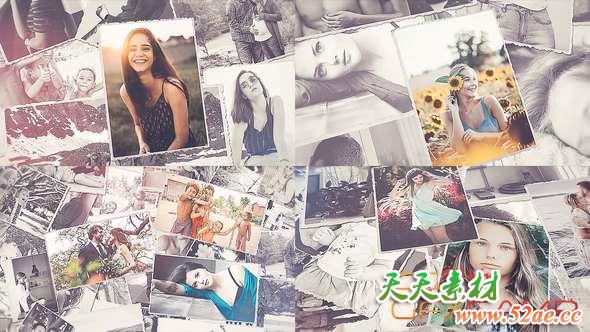 AE模板-照片墙回忆相册片头 Photo Slideshow-天天素材网