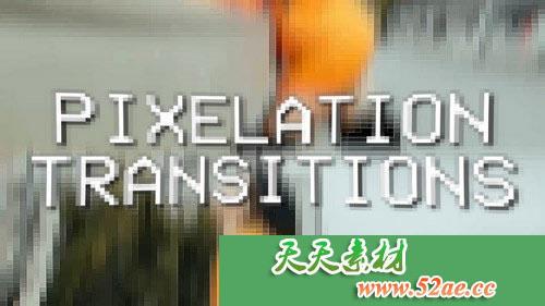 PR模板 像素图像化转场视频片头模板下载Pixelation Transitions